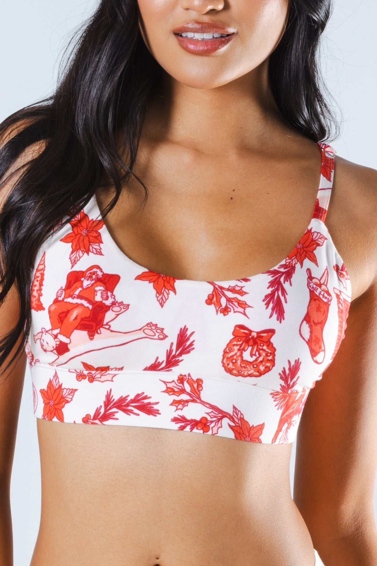 The Santa Slays | Christmas Toile Boob Hammock™ Scoop Bralette - Shinesty
