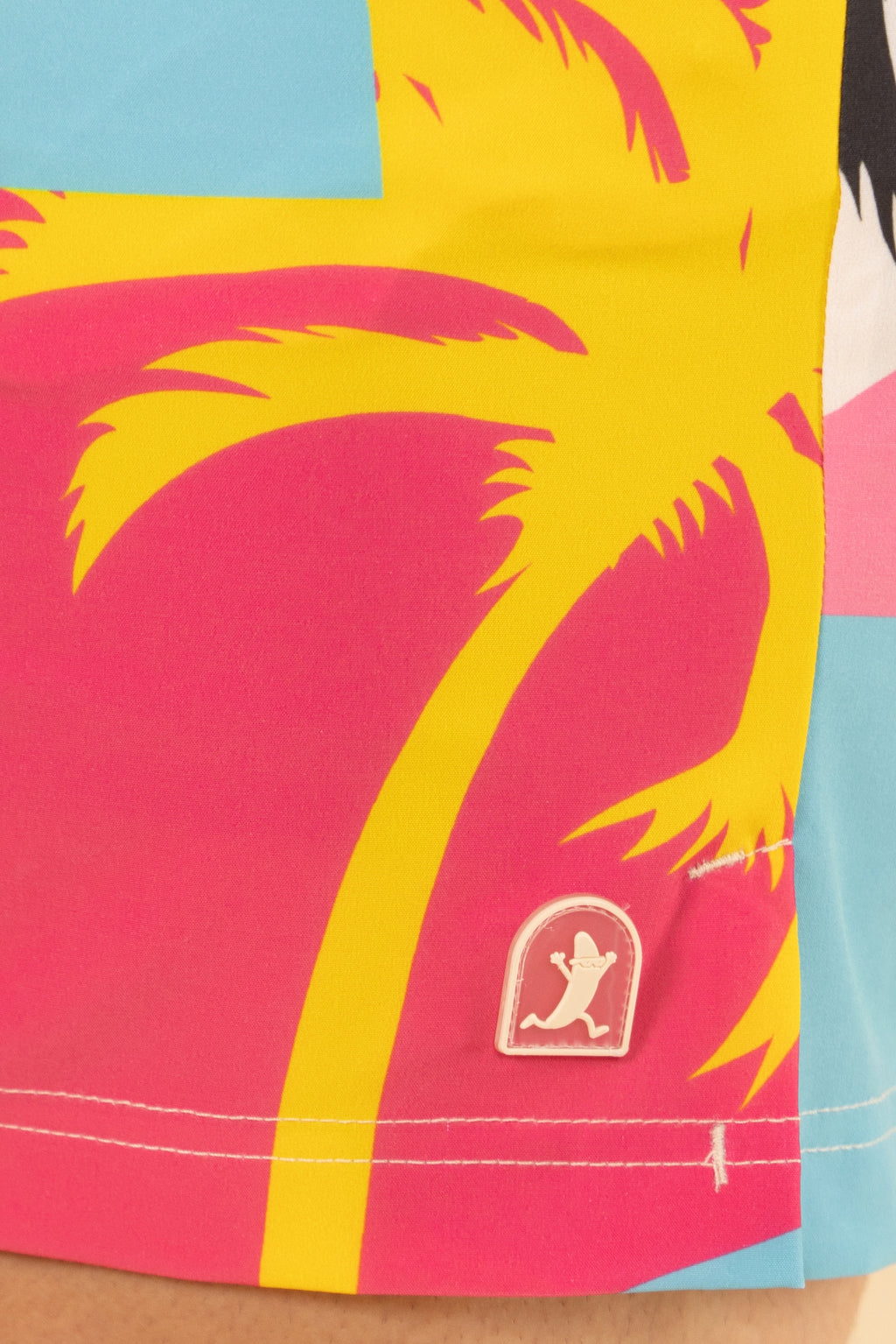 The SoCal Summer | Black and Pink Tropical Ball Hammock® Pouch 8" Swim Trunks - Shinesty