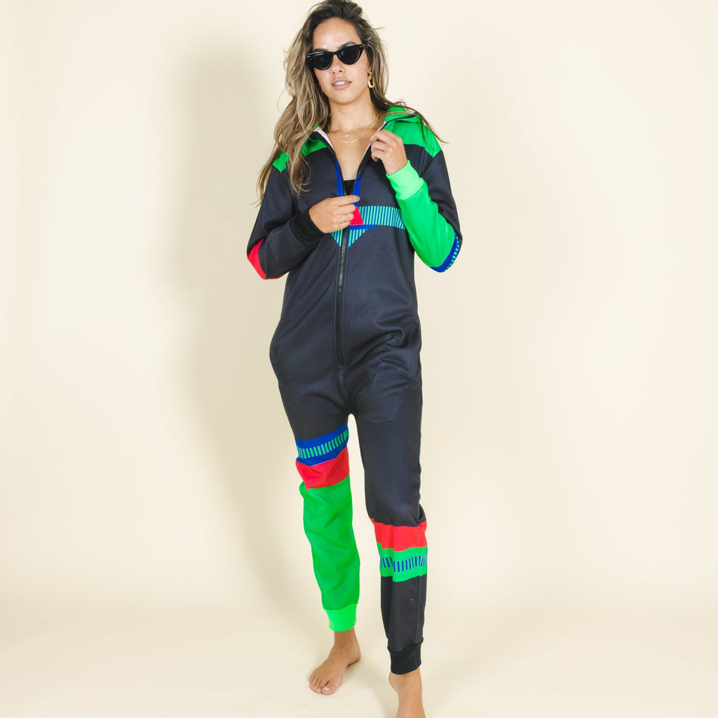 The Steep and Deep | Ladies Unisex Retro Black Onesie - Shinesty