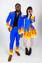 The Blaze Of Glory | Flames Wrap Dress - Shinesty