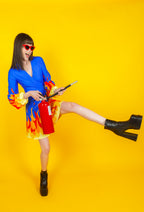 The Blaze Of Glory | Flames Wrap Dress - Shinesty