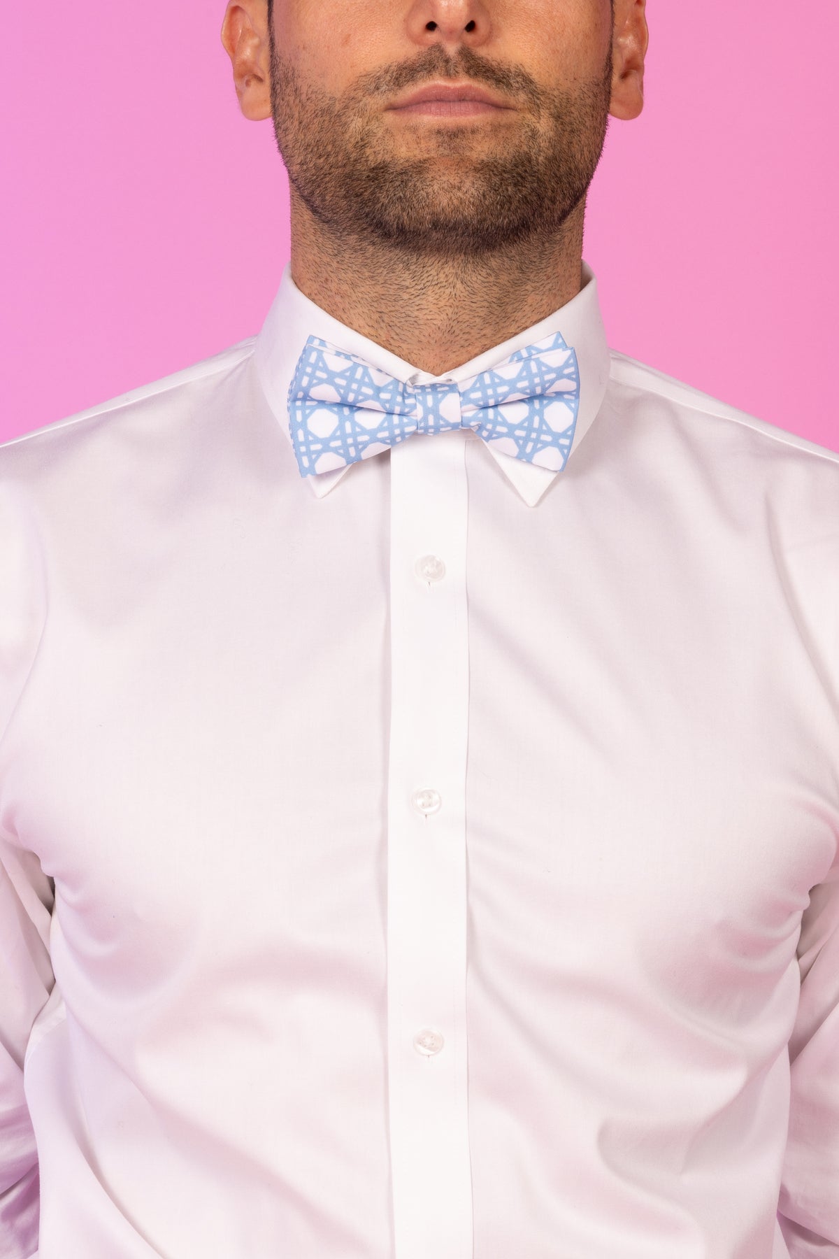 The Porch Swing | Light Blue Caned Wicker Bow Tie - Shinesty