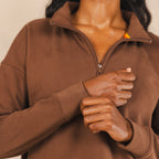The Mustang | Brown Sexy Terry™ Women’s Half Zip - Shinesty