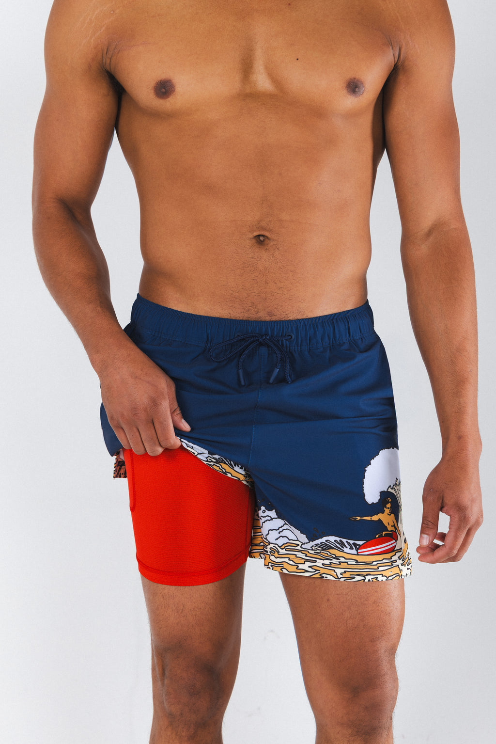 The Tidal Lager | Beer Surfer Ball Hammock® Pouch 5" Swim Trunks - Shinesty