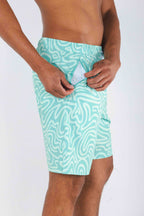 The Water Park | Neon Abstract Line Ball Hammock® Pouch 8" Swim Trunks - Shinesty