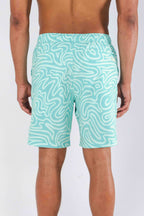 The Water Park | Neon Abstract Line Ball Hammock® Pouch 8" Swim Trunks - Shinesty