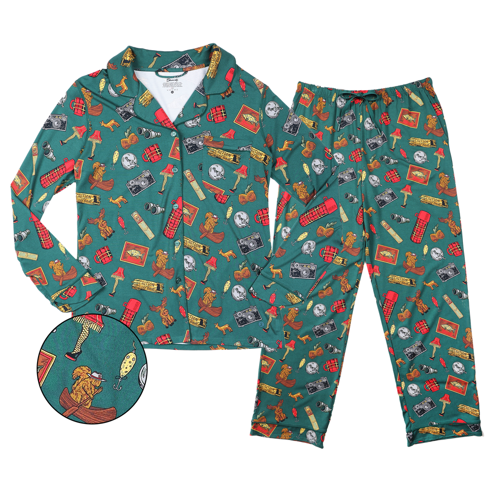 The Cabin Core | Evergreen Cabin SleepDeep™ Women’s Long Sleeve Pajama Set - Shinesty