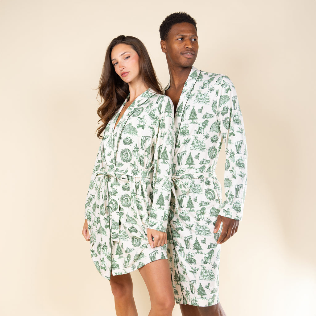 The Western Wonderland | Western Toile Long Modal Robe - Shinesty
