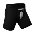 The 009 | Black Tuxedo Ball Hammock® Boxer - Long Leg - Shinesty