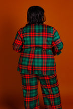 The Lincoln Log Love Lady | Women's Green Plaid Christmas Suit - Shinesty