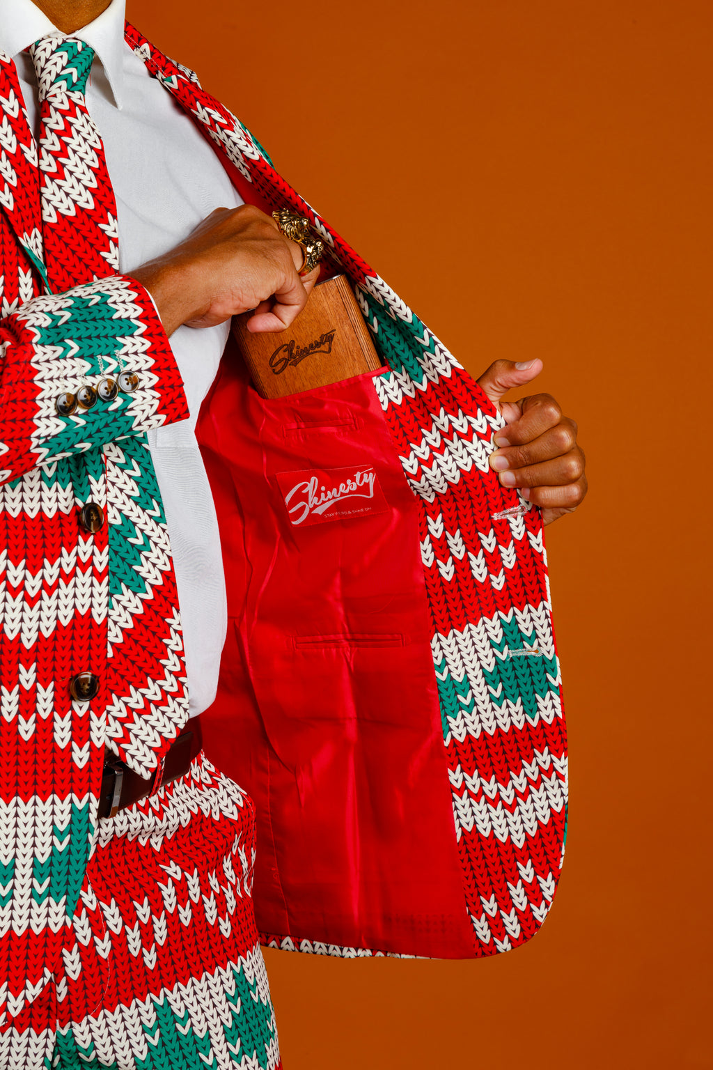 The Red Ryder | Knit Print Christmas Suit - Shinesty