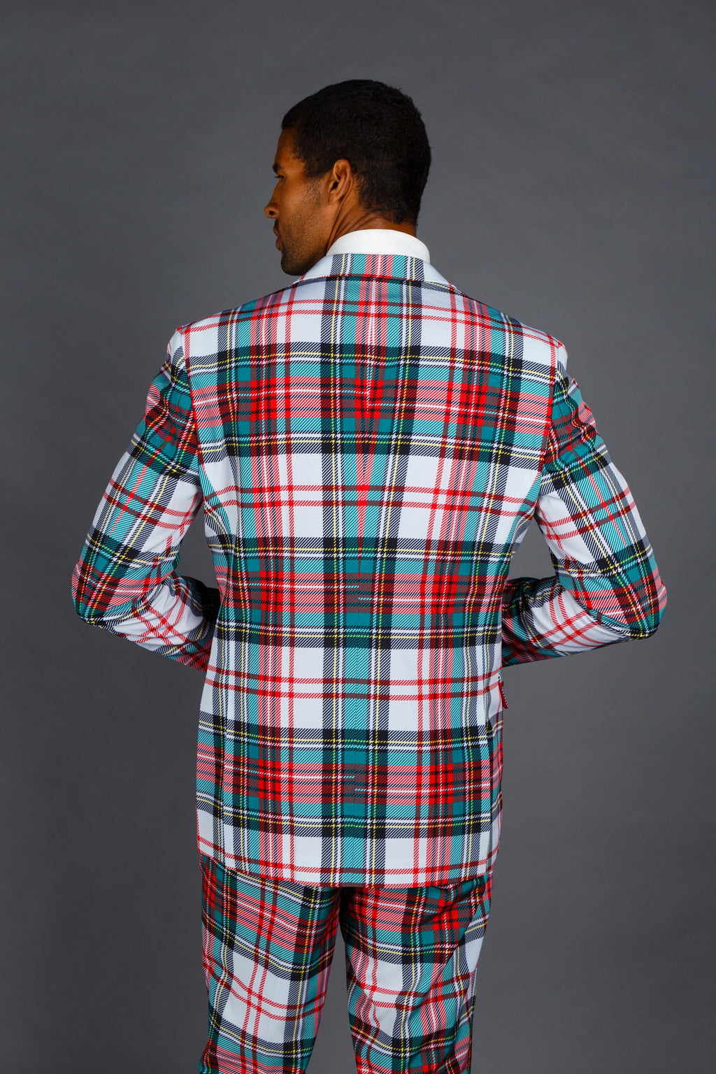 The Scotch on the Rocks | White Plaid Christmas Suit - Shinesty