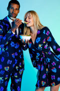 The Latke'd & Loaded | Neon Hanukkah Wrap Dress - Shinesty