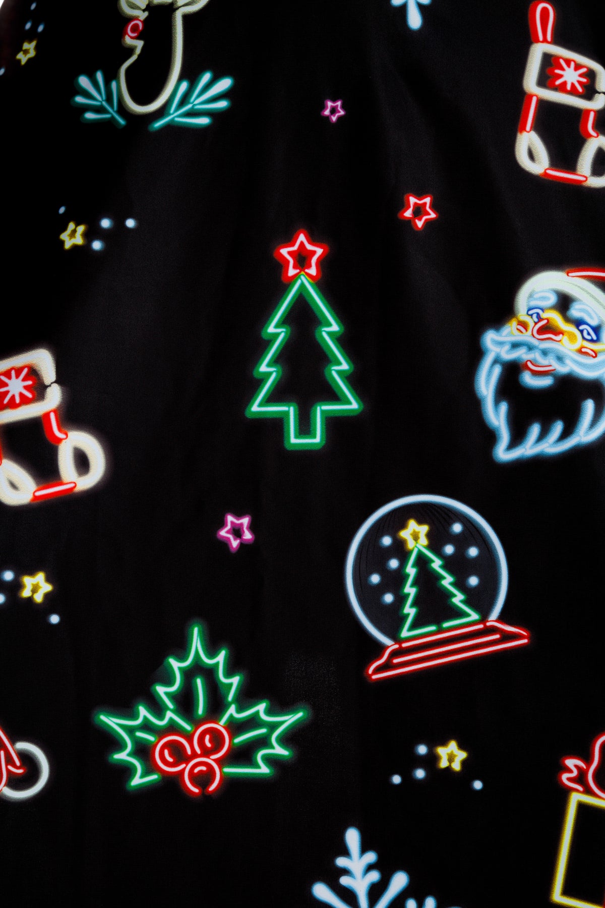 The Naughty Neon Noel | Neon Lights Christmas Skater Dress - Shinesty