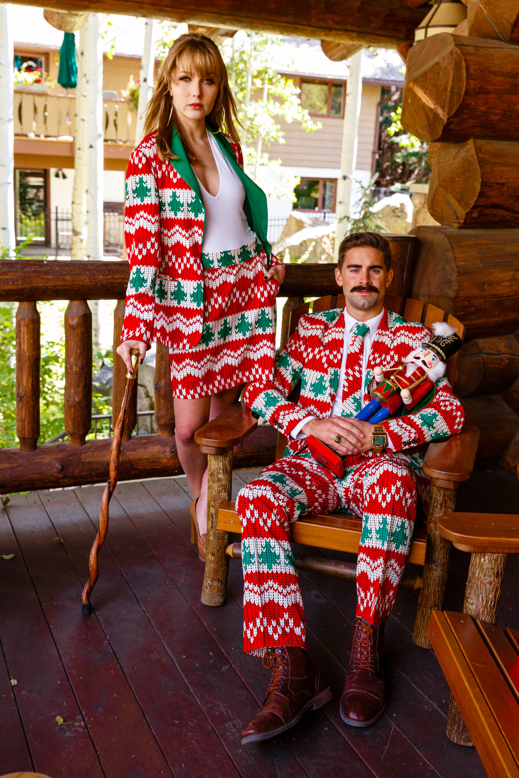 The Red Ryder | Women's Knit Print Christmas Skirt - Shinesty