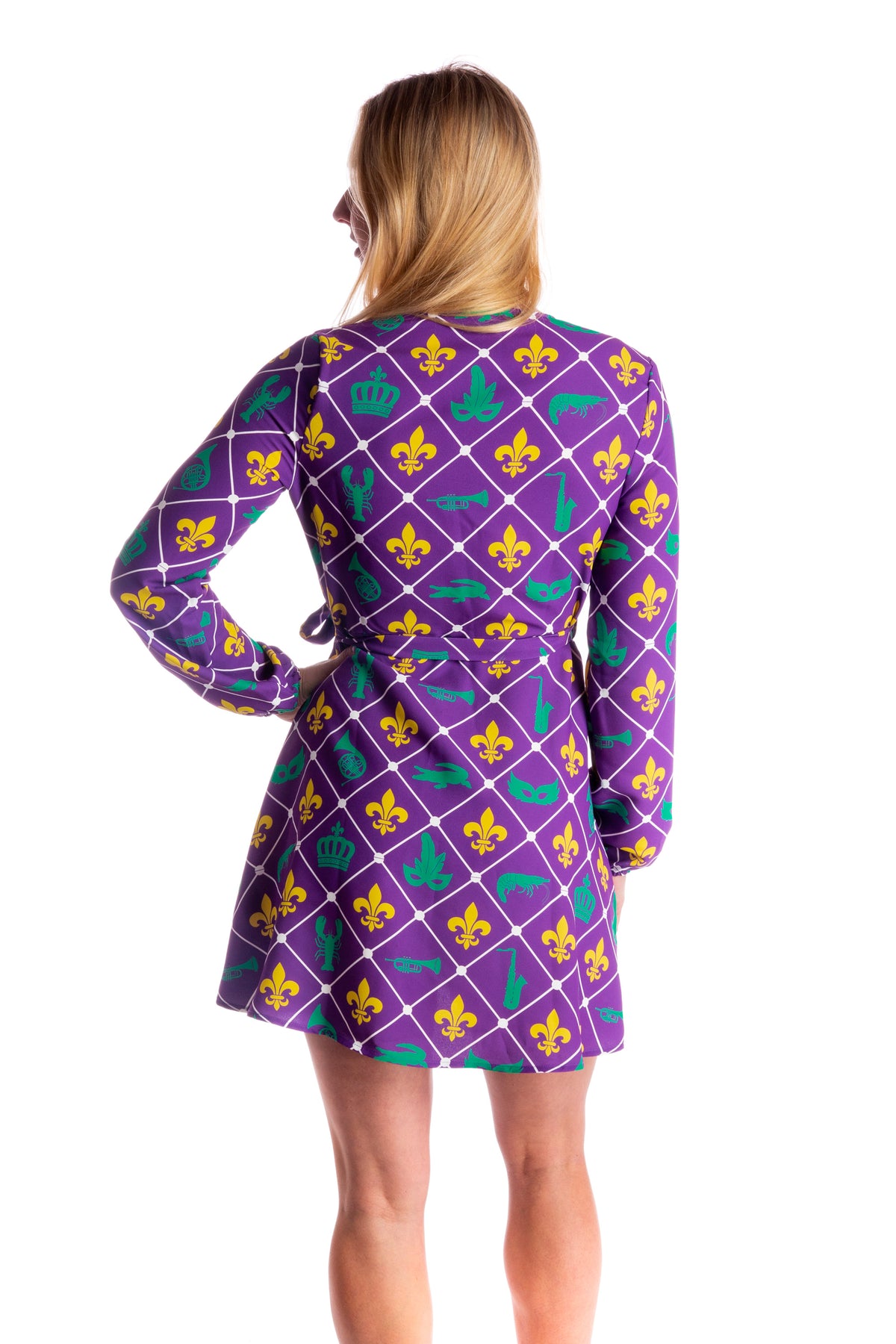 The Bourbon St. Special | Women's Mardi Gras Wrap Dress - Shinesty