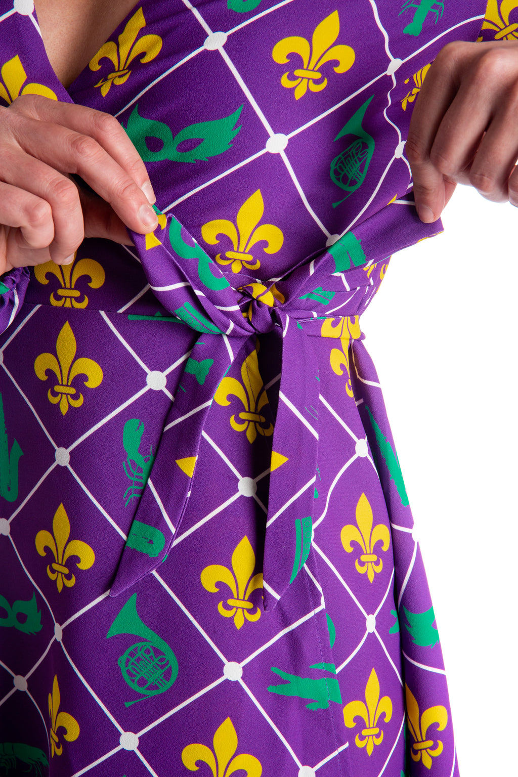 The Bourbon St. Special | Women's Mardi Gras Wrap Dress - Shinesty