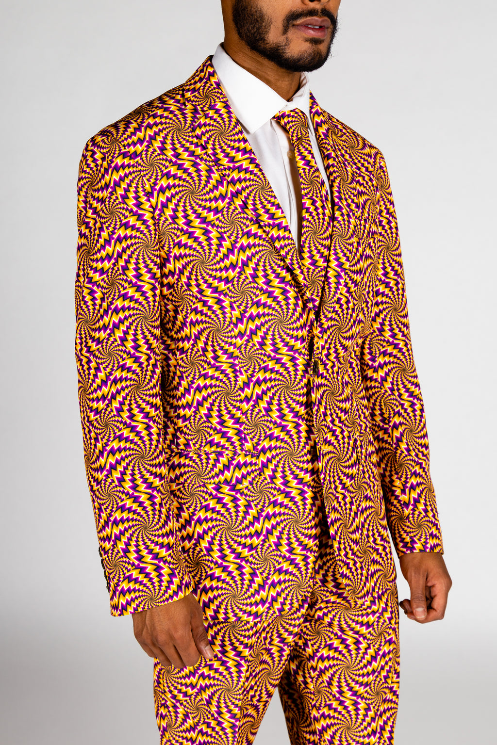 The Mardi Mirage | Illusion Print Party Suit - Shinesty