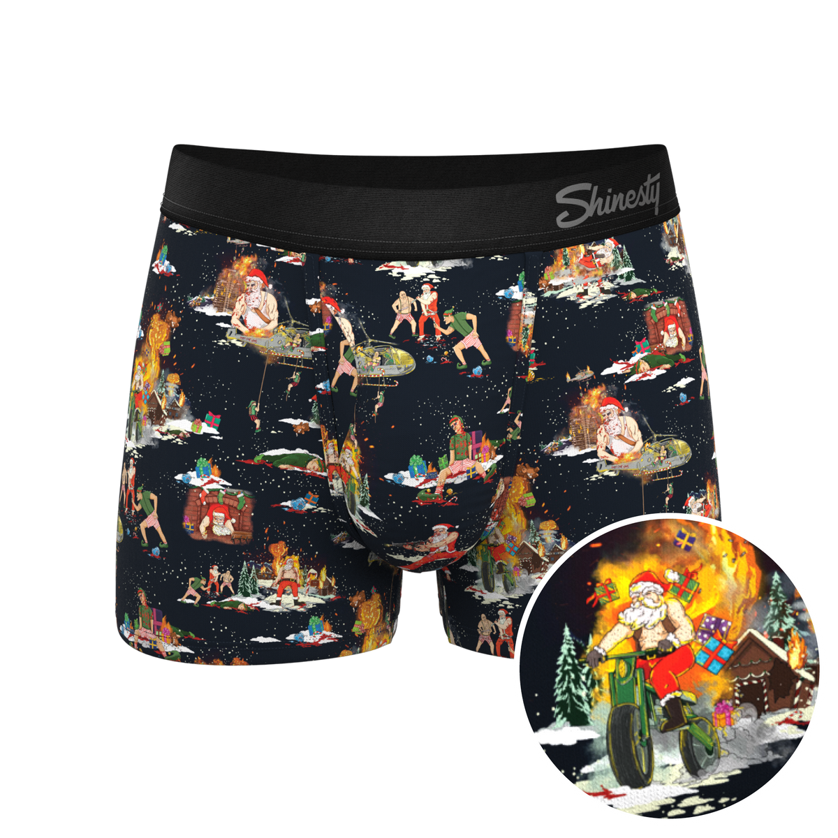 The 12 Slays of Christmas | Christmas Scene Ball Hammock® Pouch Trunks Underwear - Shinesty