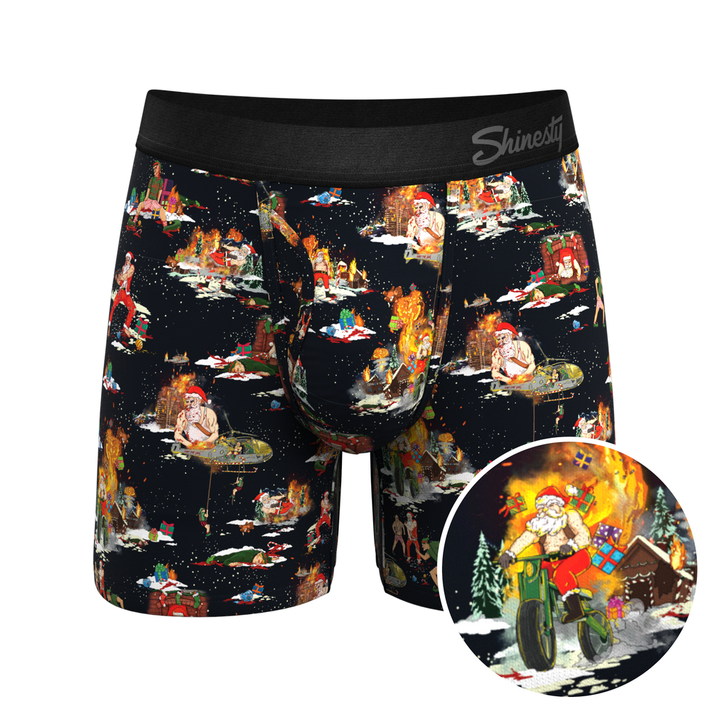 The 12 Slays of Christmas | Christmas Scene Ball Hammock® Pouch Underwear With Fly - Shinesty