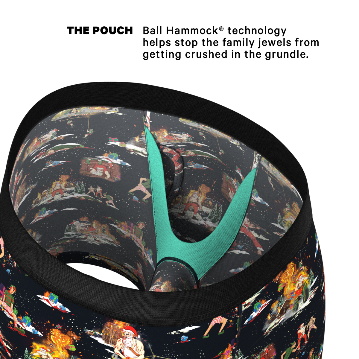 The 12 Slays of Christmas | Christmas Scene Ball Hammock® Pouch Underwear With Fly - Shinesty