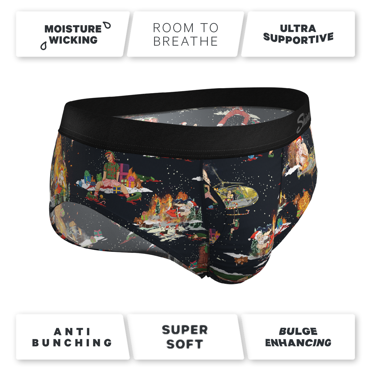 The 12 Slays of Christmas | Christmas Scene Ball Hammock® Pouch Underwear Briefs - Shinesty