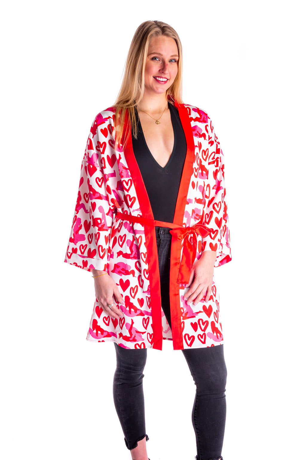 The Hot-Blooded Handbook | Ladies Valentine's Day Unisex Party Kimono - Shinesty