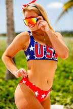 The American Dream | Red Stars Bikini Bottom - Shinesty