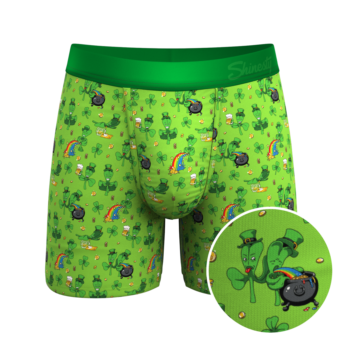 The 3 Leafs To The Wind | St Patricks Day Clovers Ball Hammock® Pouch Underwear - Shinesty