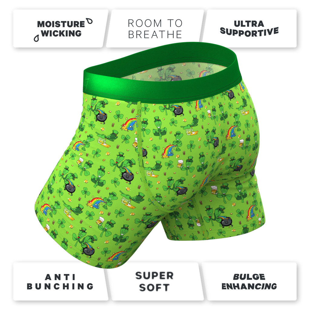 The 3 Leafs To The Wind | St Patricks Day Clovers Ball Hammock® Pouch Underwear - Shinesty
