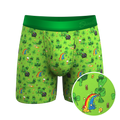 The 3 Leafs To The Wind | St Patricks Day Clovers Ball Hammock® Pouch Underwear With Fly - Shinesty