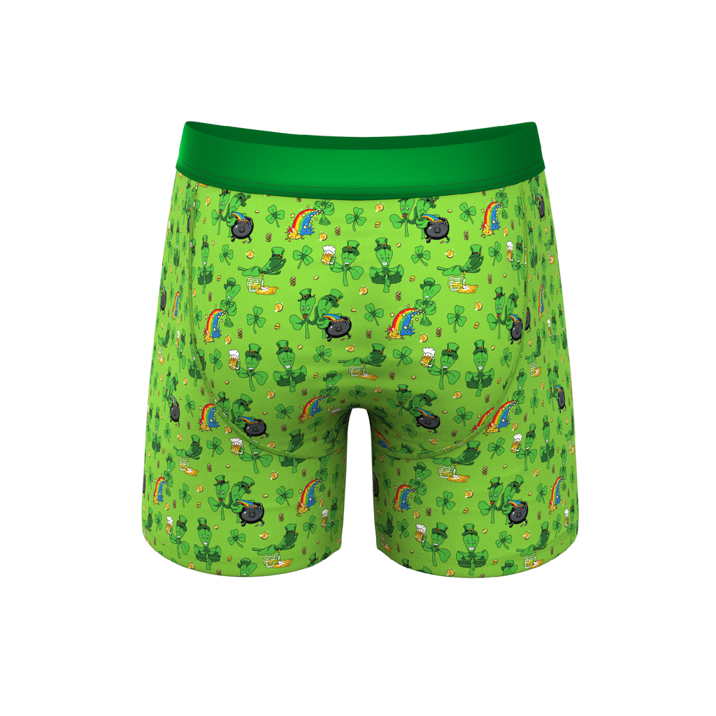 The 3 Leafs To The Wind | St Patricks Day Clovers Ball Hammock® Pouch Underwear With Fly - Shinesty