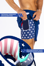 The Double Duty | American Flag Ball Hammock® 7 Inch Athletic Shorts - Shinesty