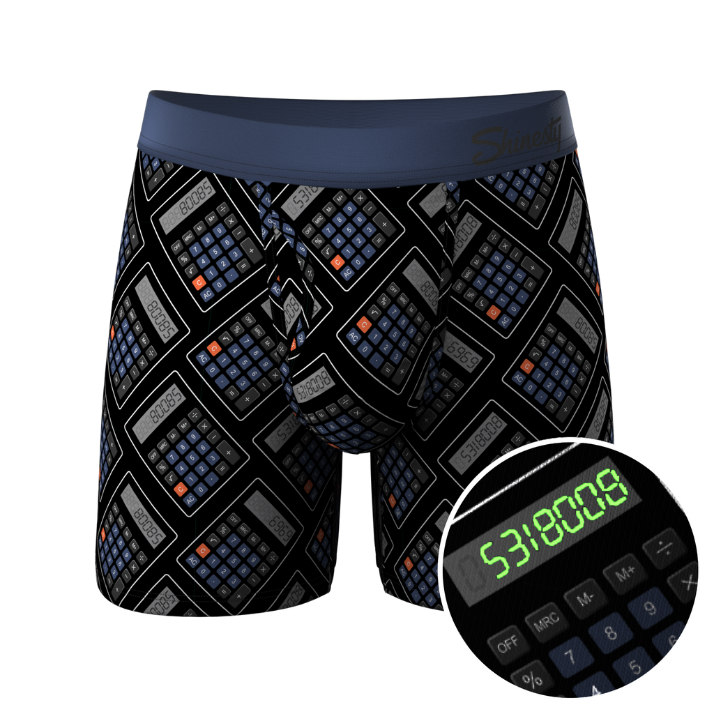 The 80085 | Glow In The Dark Calculator Ball Hammock® Pouch Underwear With Fly - Shinesty