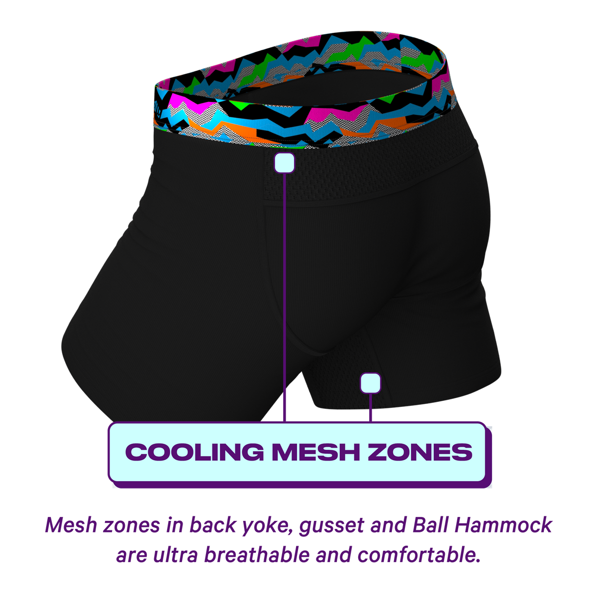 The 80s Called | Black and Neon paradICE™ Cooling Ball Hammock® Pouch Underwear - Shinesty