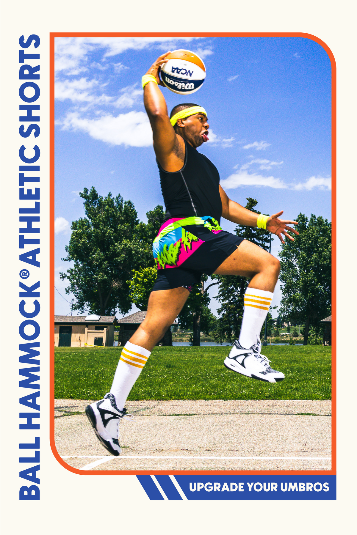 The Cherry Slushy | Neon Retro Ball Hammock® 9 Inch Athletic Shorts - Shinesty