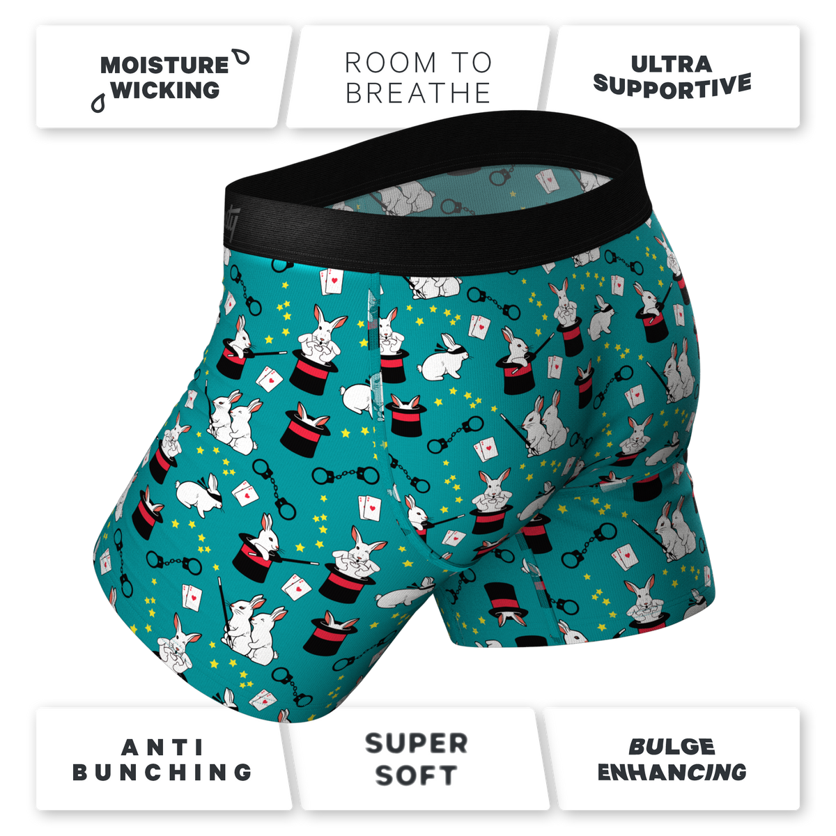 The AbracaDoMe | Magic Bunny Ball Hammock® Pouch Underwear With Fly - Shinesty