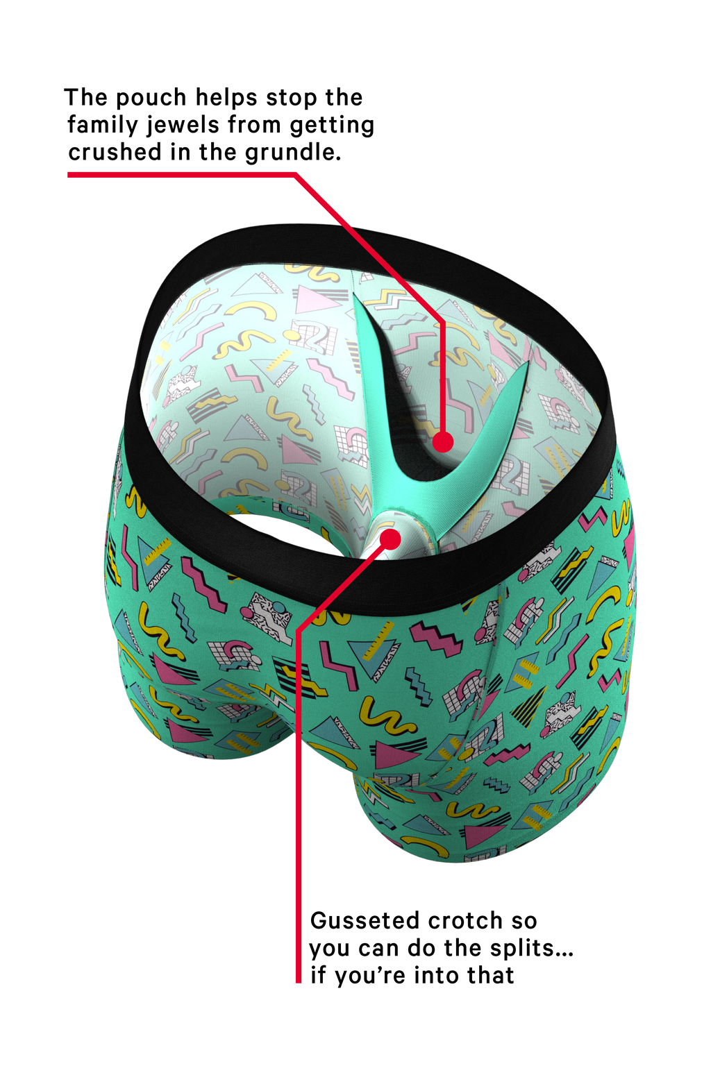 The Afternoon Arcade | Retro Geometric Ball Hammock® Pouch Underwear - Shinesty