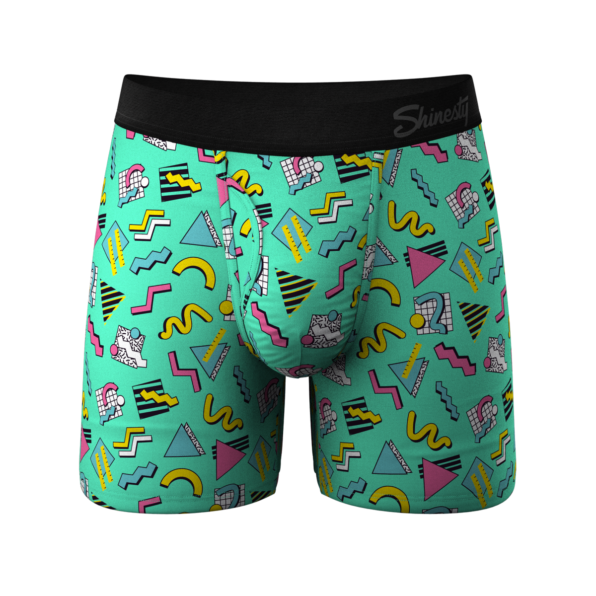 The Afternoon Arcade | Retro Geometric Ball Hammock® Pouch Underwear With Fly - Shinesty
