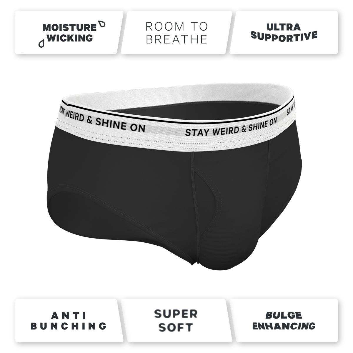 The Anthem | Black Shinesty Ball Hammock® Pouch Underwear Briefs - Shinesty