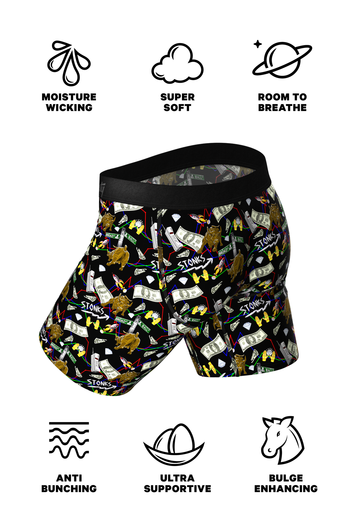 The Ball Street Bets | Wall Street Ball Hammock® Boxer - Long Leg - Shinesty