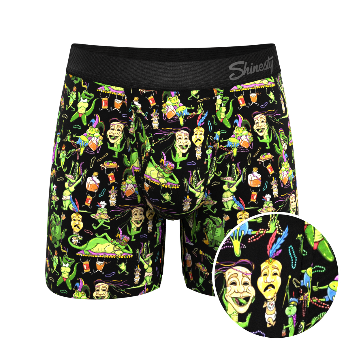 The Bead Hound | Mardi Gras Ball Hammock® Pouch Underwear with Fly - Shinesty