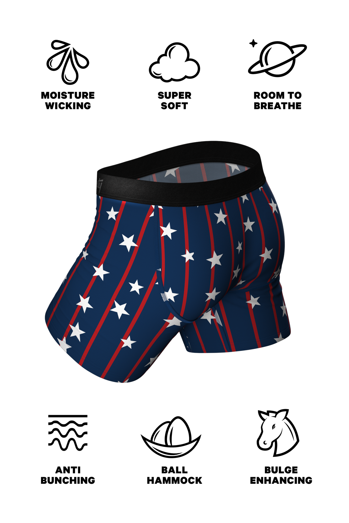 The Bearly Theres | USA Grizzly Bear Ball Hammock® Pouch Underwear with Fly - Shinesty