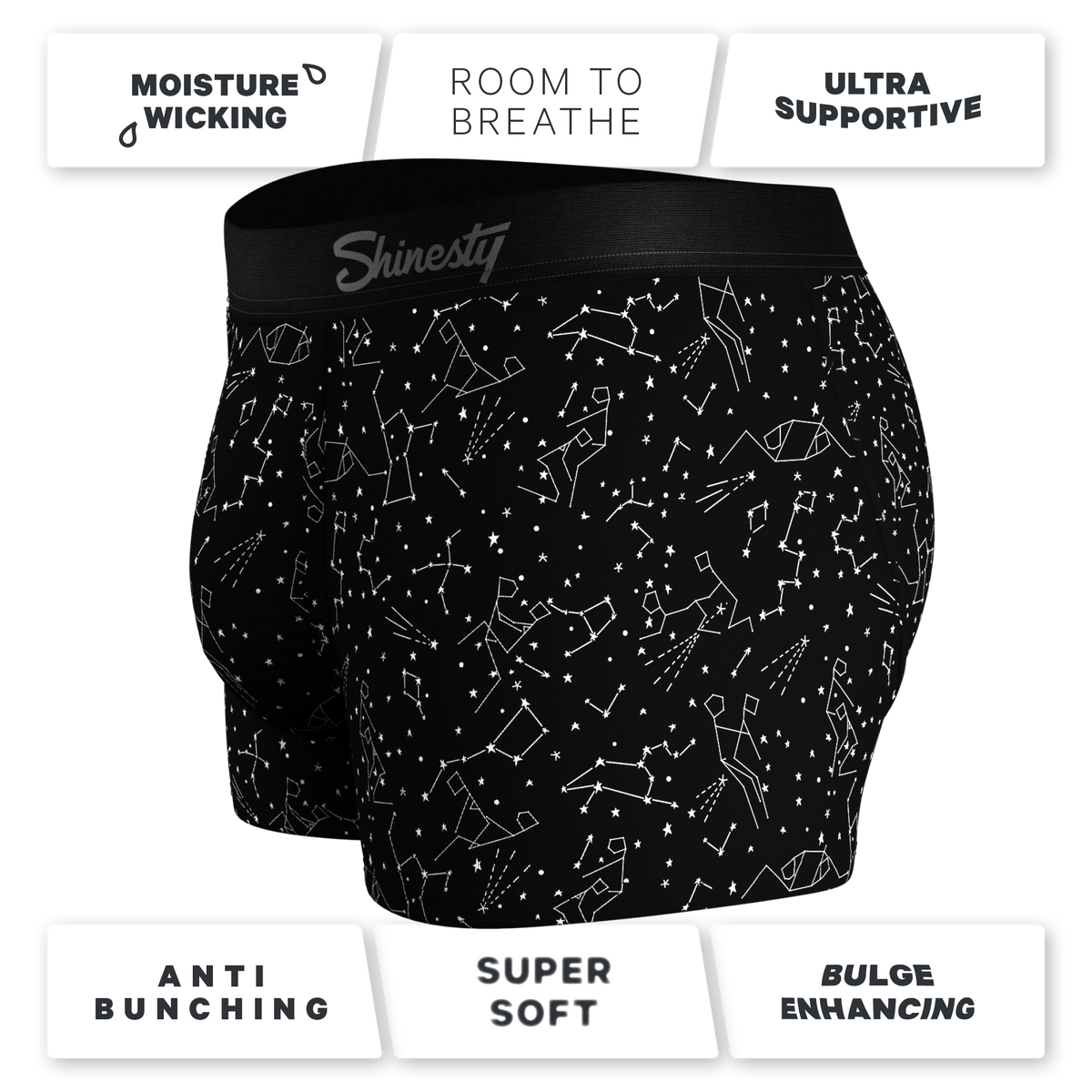 The Big Bang | Glow In The Dark Constellation Ball Hammock® Pouch Trunks Underwear - Shinesty
