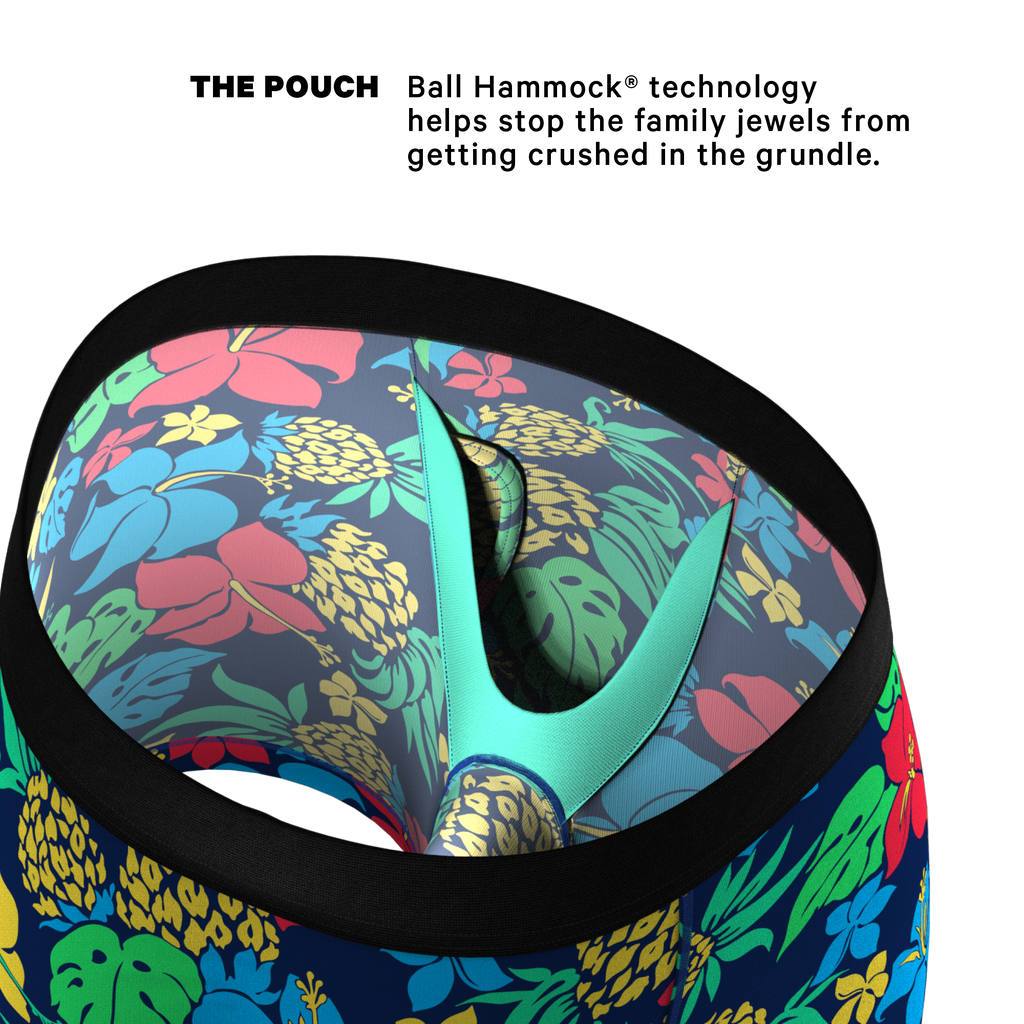 The Big Kahunas | Hawaiian Print Boxer Ball Hammock® Pouch Trunks Underwear - Shinesty