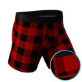 The Red & Black Lumberjack | Buffalo Check paradICE™ Cooling Ball Hammock® Underwear With Fly - Shinesty