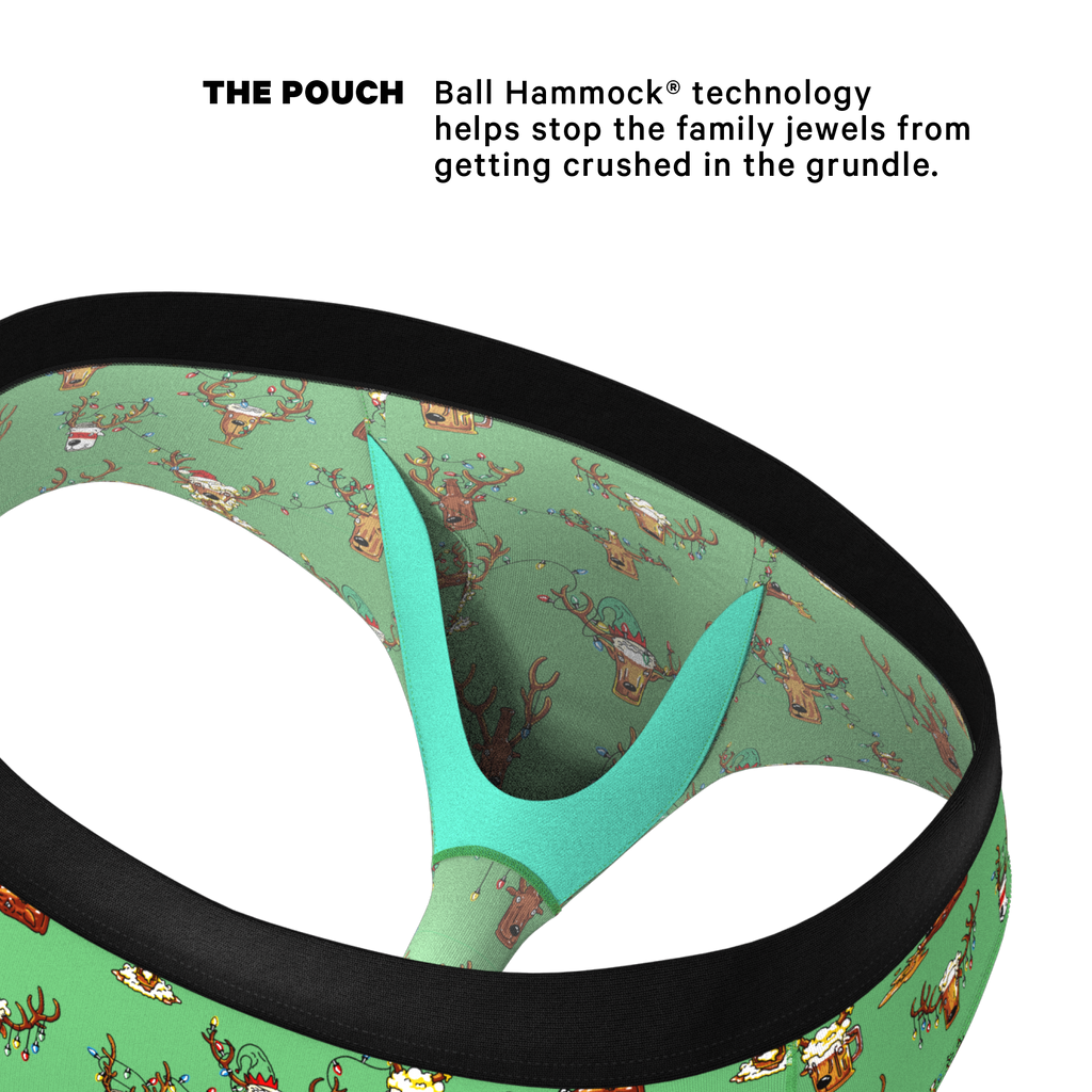 The Blitzened | Reindeer Beer Ball Hammock® Pouch Underwear Briefs - Shinesty