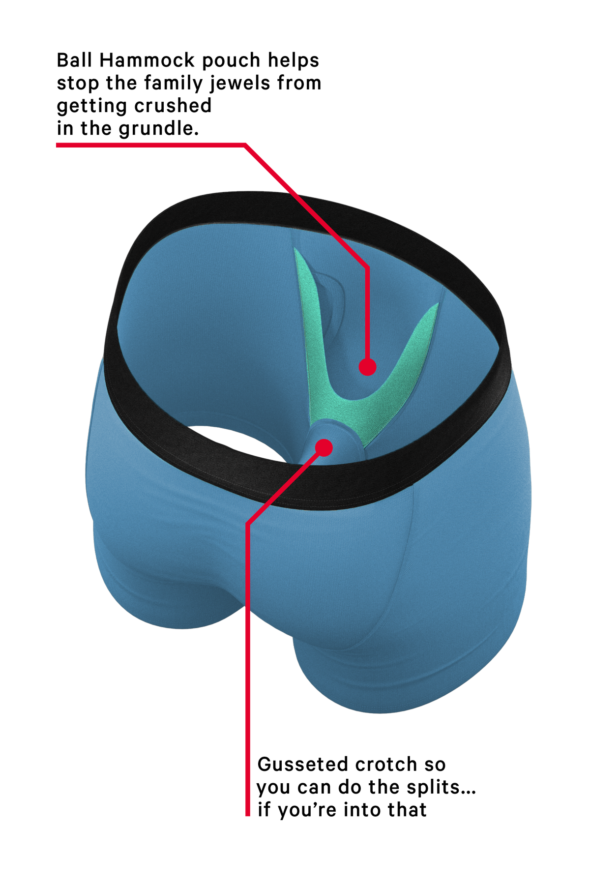 The Blue Ball Effect | Dusty Blue Ball Hammock® Pouch Underwear With Fly - Shinesty