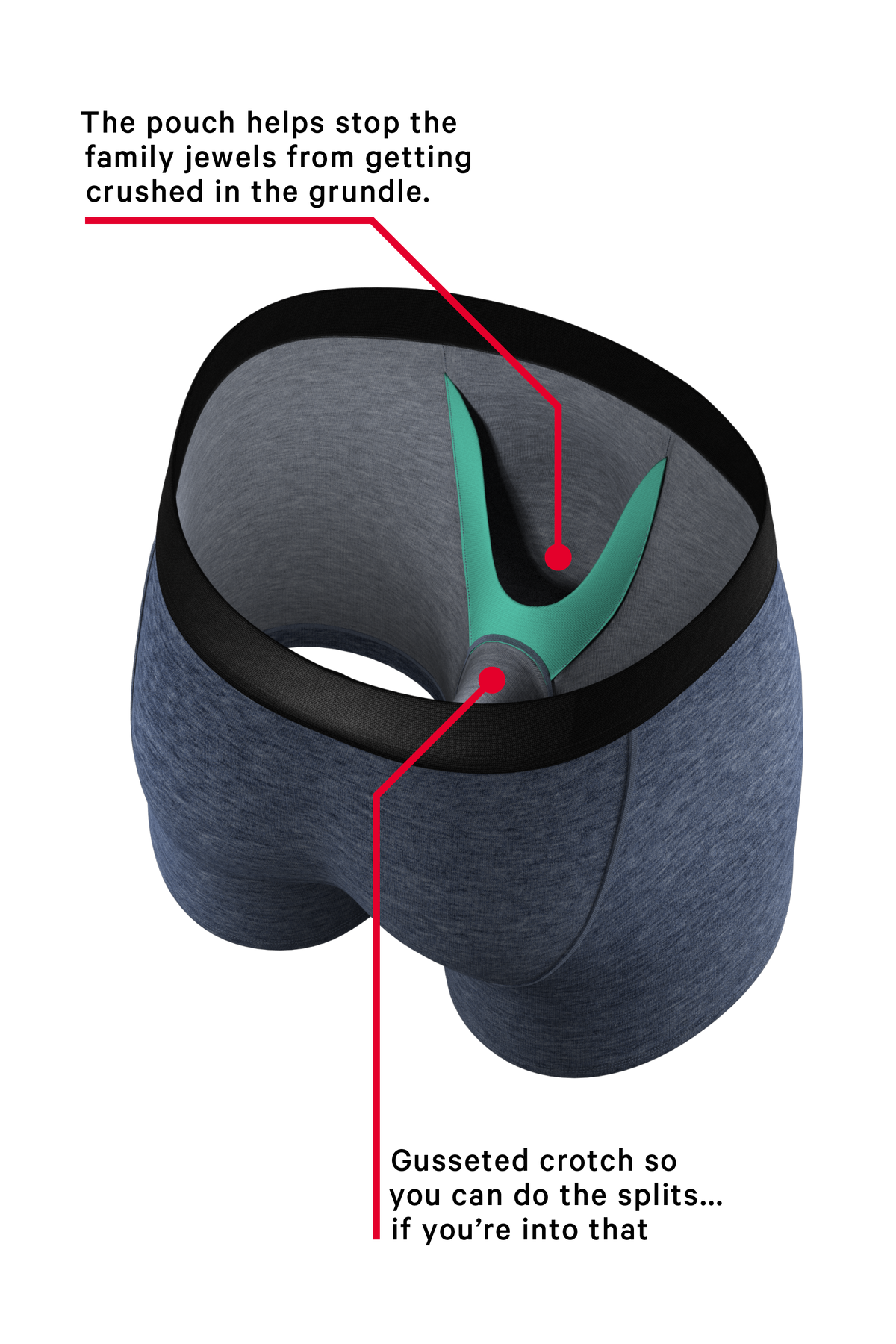The Blueberry | Blue Heather Ball Hammock® Pouch Underwear - Shinesty