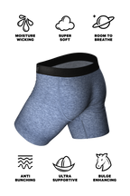 The Blueberry | Blue Heather Ball Hammock® Boxer - Long Leg - Shinesty